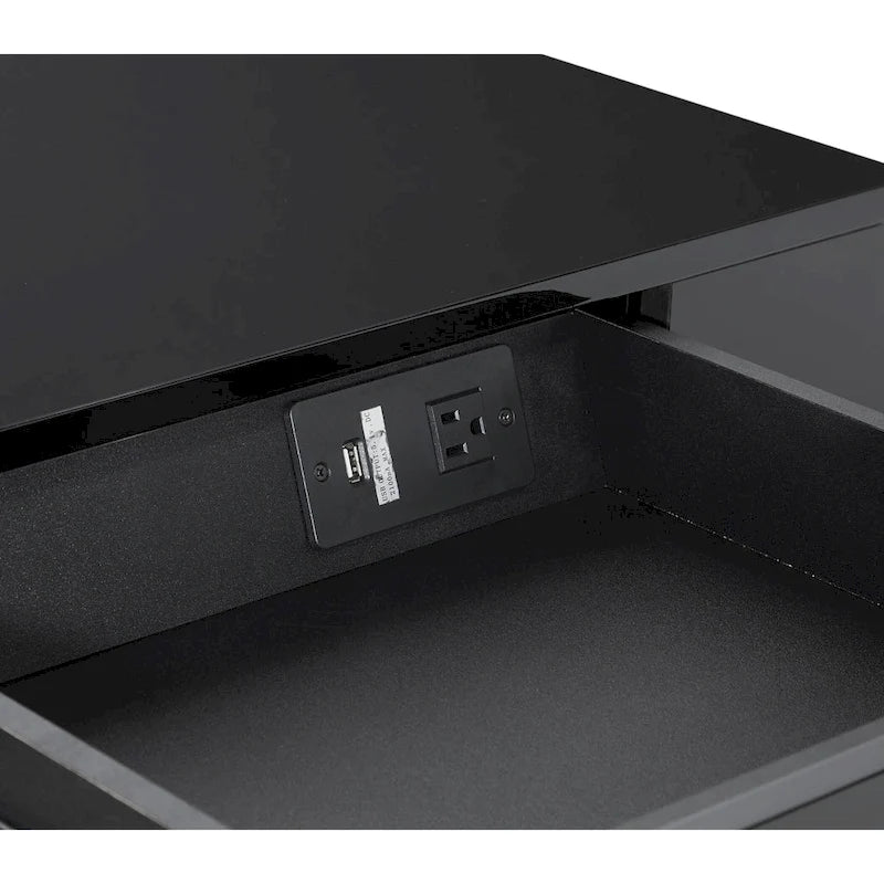 High-Gloss Writing Desk with Storage Drawers