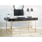 High-Gloss Writing Desk with Storage Drawers
