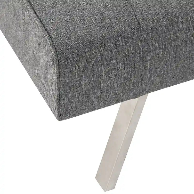 Split Back Futon Sofa Bed with Tufted Upholstery and Chrome Legs