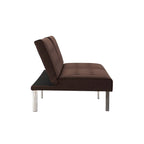 Split Back Futon Sofa Bed with Tufted Upholstery and Chrome Legs