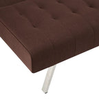 Split Back Futon Sofa Bed with Tufted Upholstery and Chrome Legs