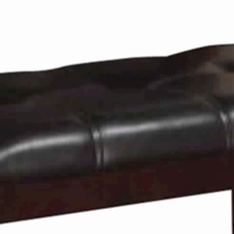 High Bench with Tufted Faux Leather Upholstery