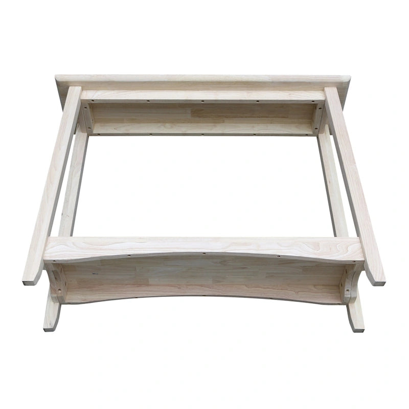 Unfinished Solid Wood Console Table with Lower Shelf