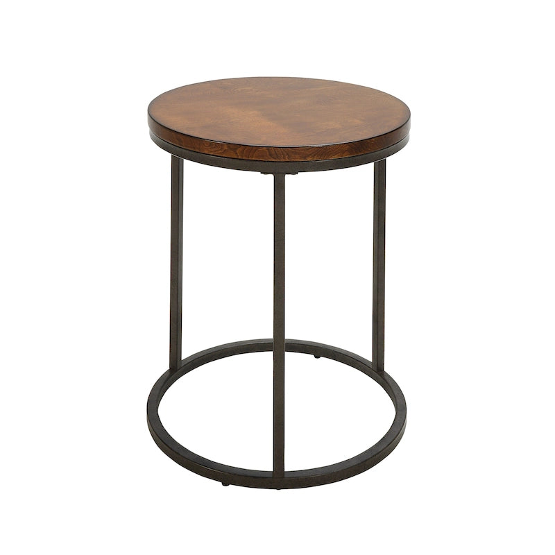 18" Round Top Accent Table - Chestnut/Industrial