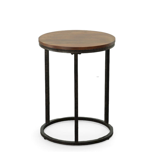 18" Round Top Accent Table - Chestnut/Industrial