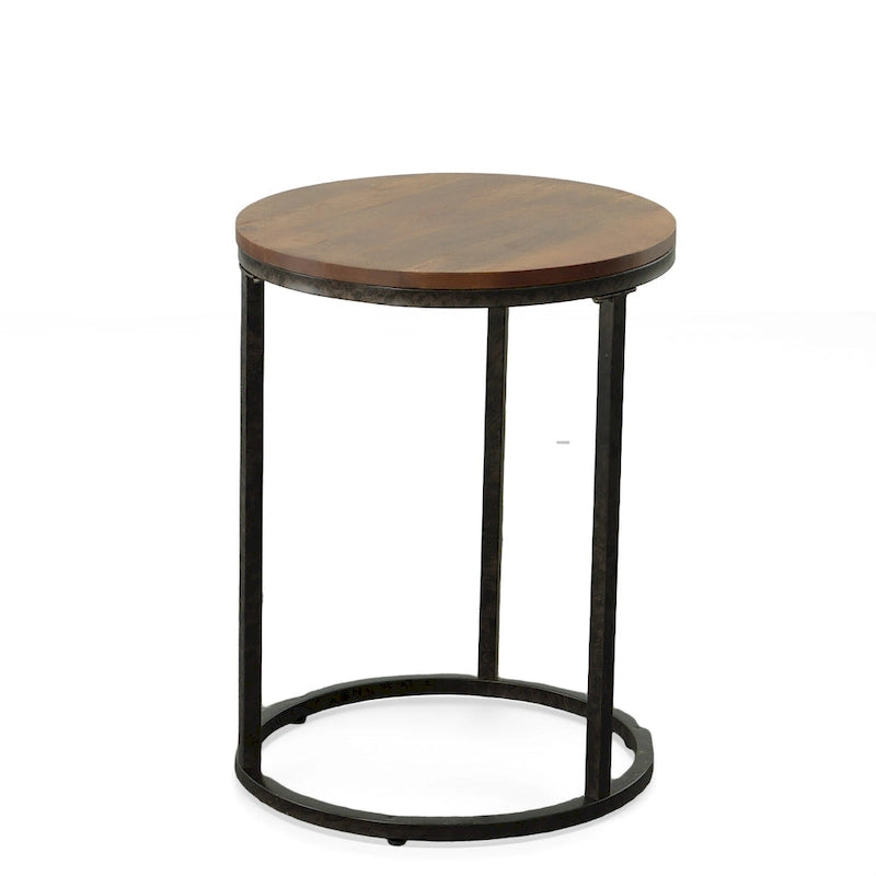 18" Round Top Accent Table - Chestnut/Industrial