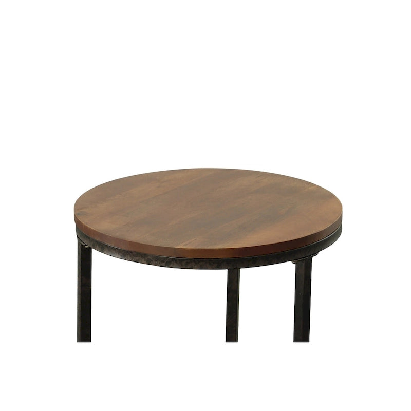 18" Round Top Accent Table - Chestnut/Industrial