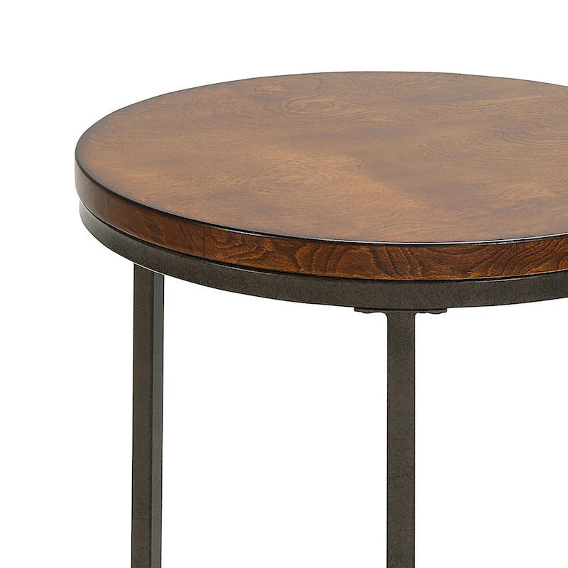 18" Round Top Accent Table - Chestnut/Industrial