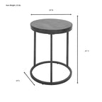 18" Round Top Accent Table - Chestnut/Industrial