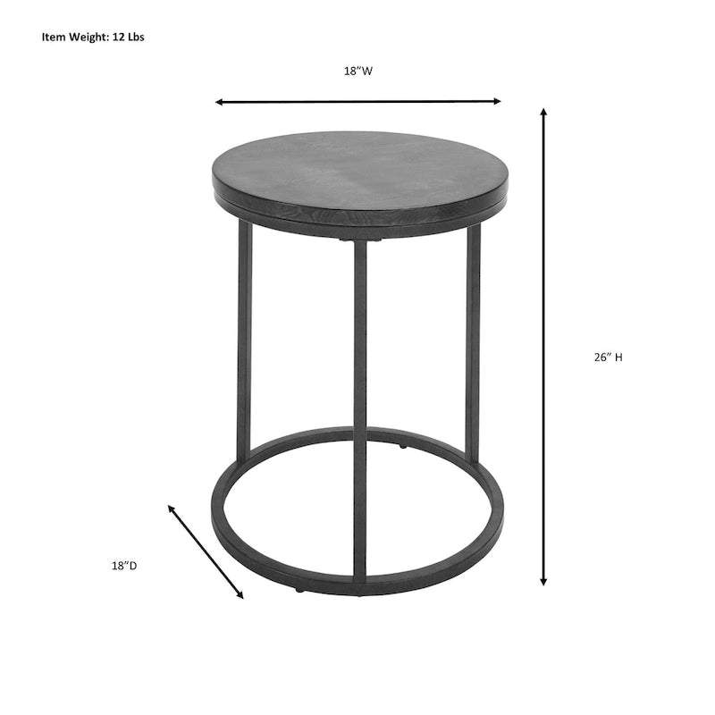 18" Round Top Accent Table - Chestnut/Industrial