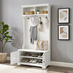 Classic Hall Tree with Wicker Caning and Storage