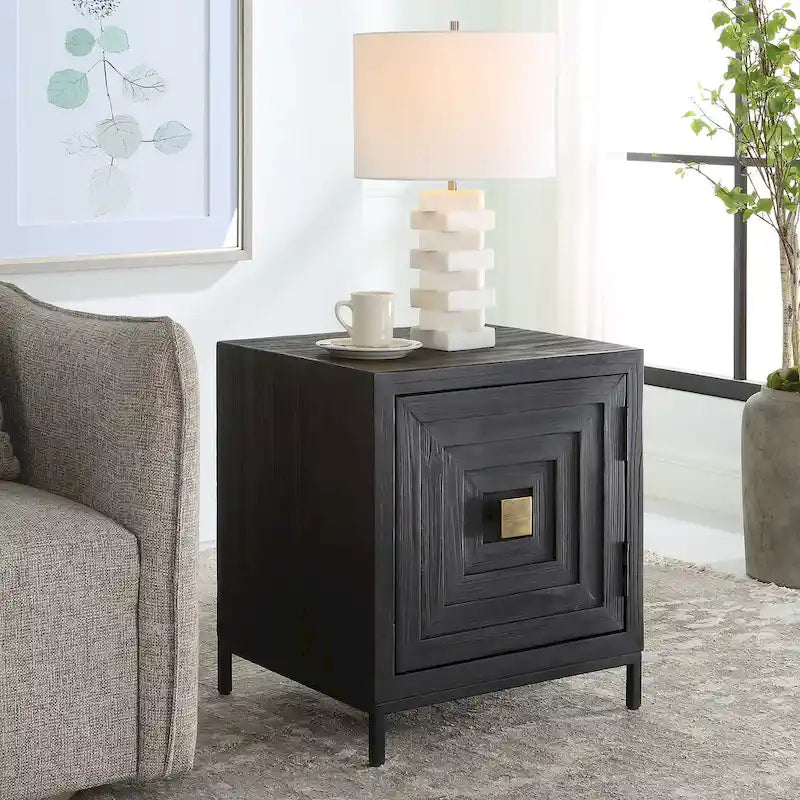 Geometric Cabinet / End Table - 22W x 26H x 20D
