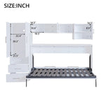 Twin Size Wall Murphy Bed with Open Shelves