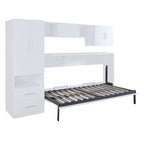Twin Size Wall Murphy Bed with Open Shelves