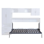 Twin Size Wall Murphy Bed with Open Shelves
