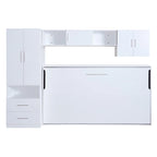 Twin Size Wall Murphy Bed with Open Shelves
