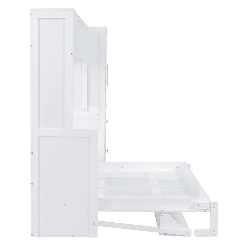 Queen Size Murphy Bed with Closet and Drawers