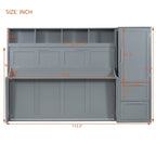 Queen Size Murphy Bed with Closet and Drawers