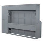 Queen Size Murphy Bed with Closet and Drawers