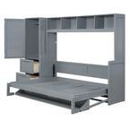 Queen Size Murphy Bed with Closet and Drawers