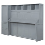Queen Size Murphy Bed with Closet and Drawers