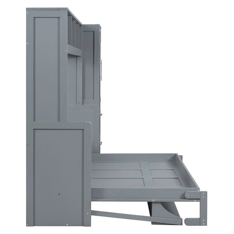 Queen Size Murphy Bed with Closet and Drawers