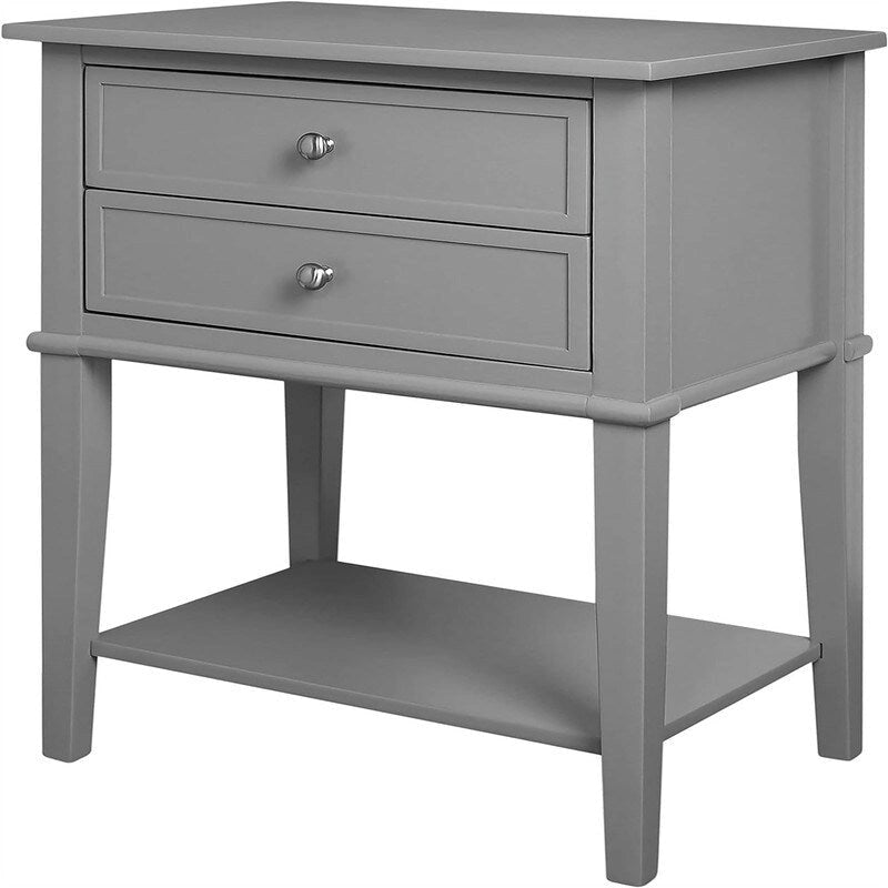Accent Table with 2 Drawers - Black