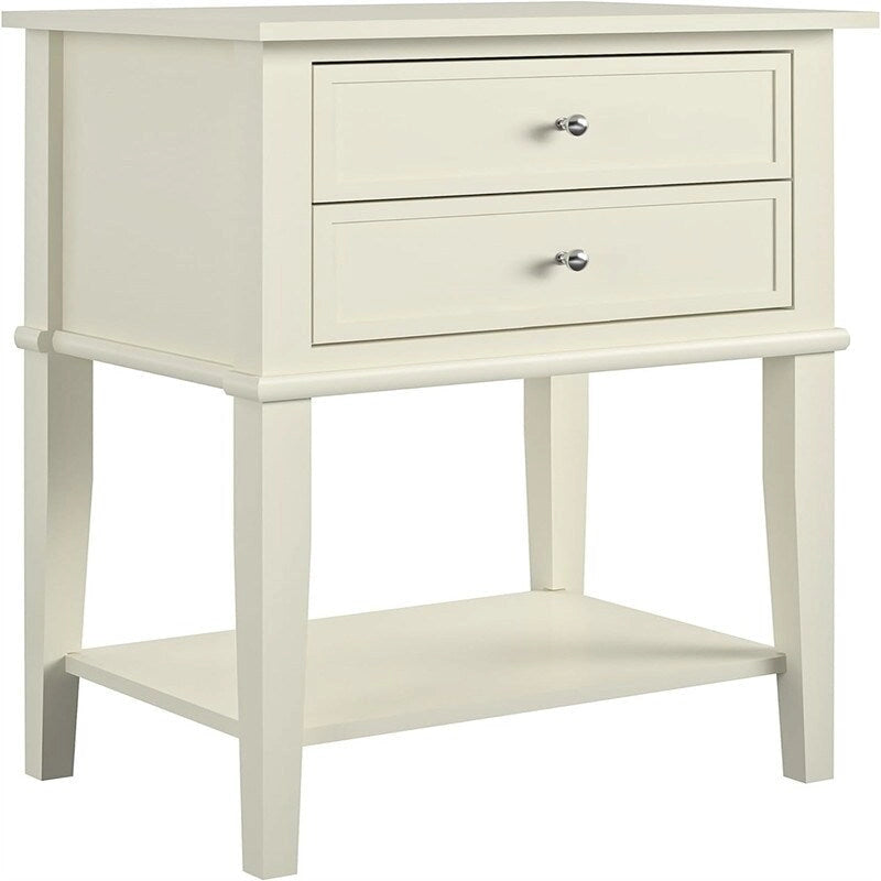 Accent Table with 2 Drawers - Black
