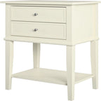 Accent Table with 2 Drawers - Black