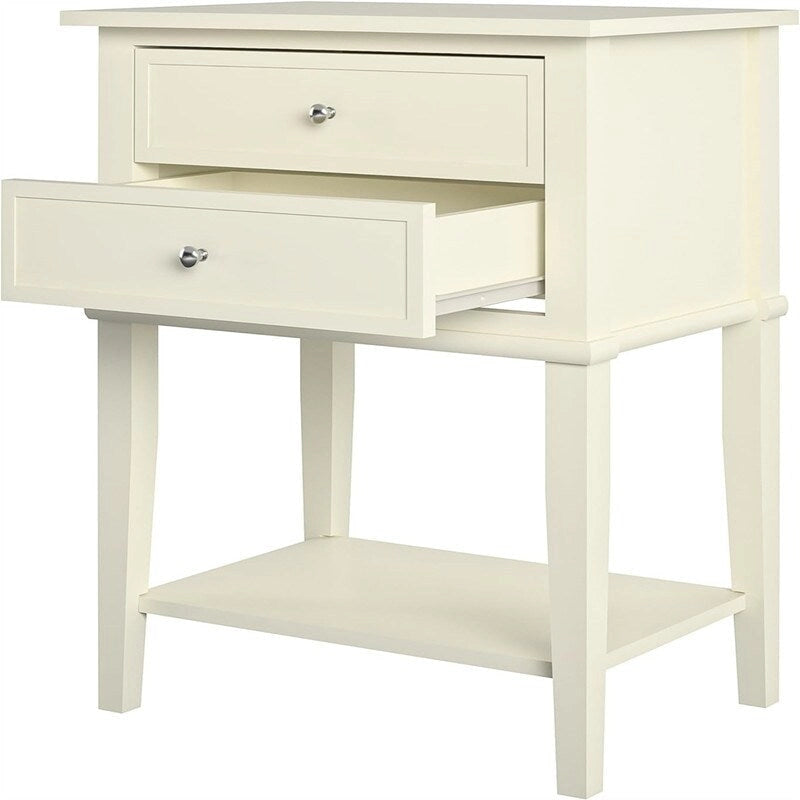 Accent Table with 2 Drawers - Black