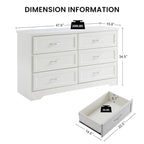 47.8" 6-Drawer Bedroom Dresser