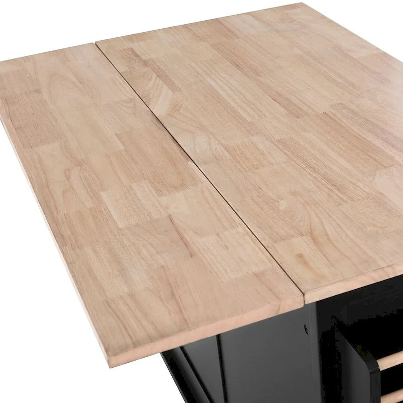 Kuchyňský ostrůvek na kolečkách s výklopnou pracovní deskou