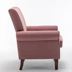 Classic Velvet Armchair with Solid Wood Frame