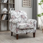Classic Velvet Armchair with Solid Wood Frame
