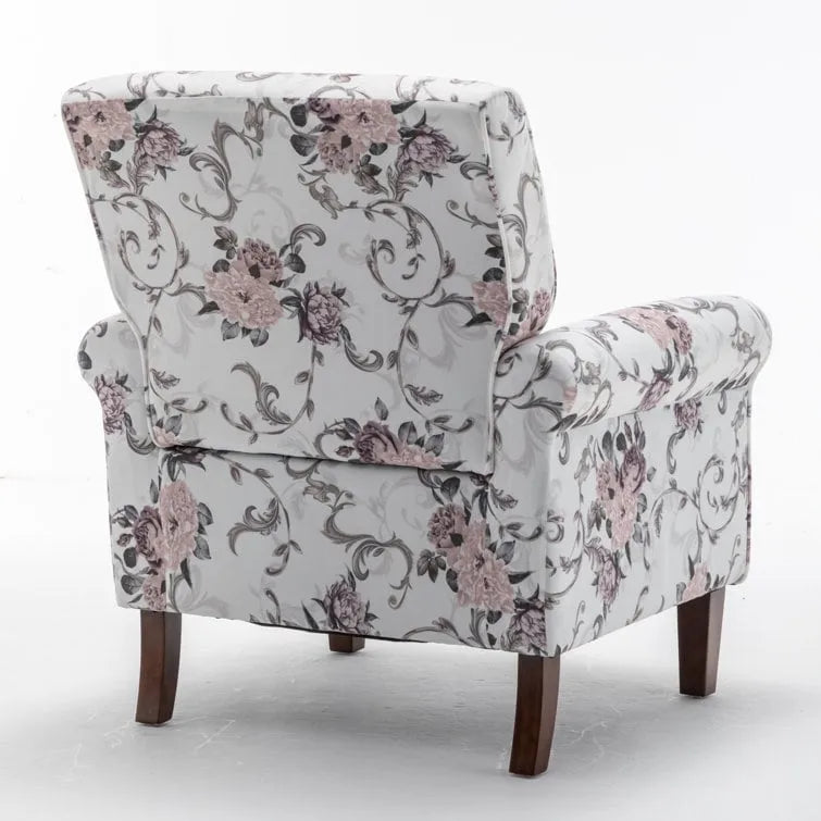 Classic Velvet Armchair with Solid Wood Frame