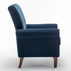Classic Velvet Armchair with Solid Wood Frame