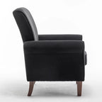 Classic Velvet Armchair with Solid Wood Frame