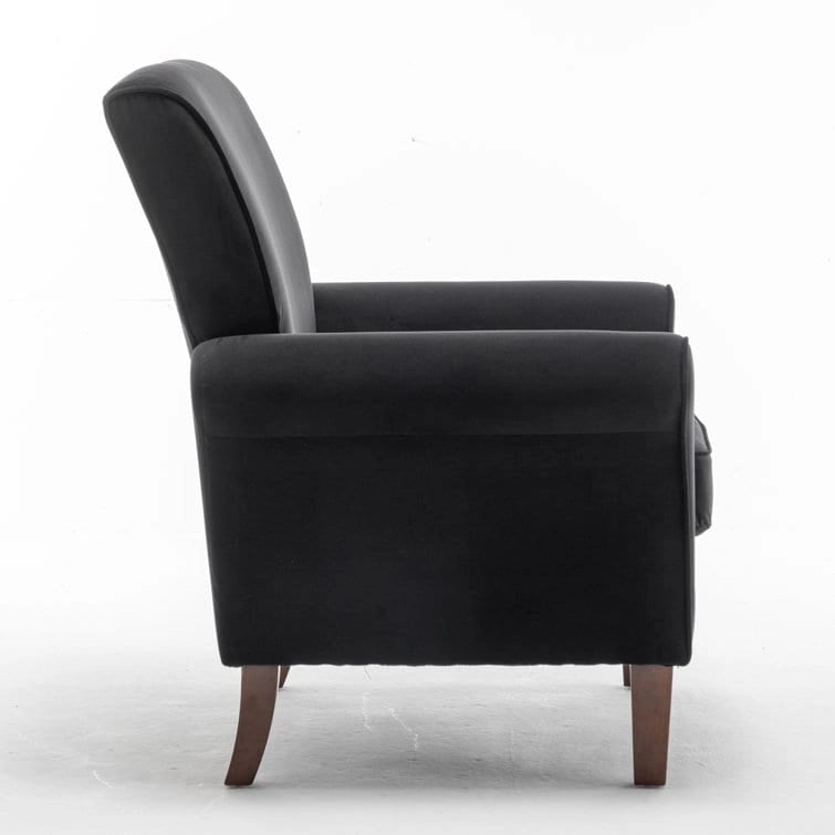 Classic Velvet Armchair with Solid Wood Frame