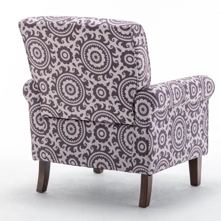 Classic Velvet Armchair with Solid Wood Frame