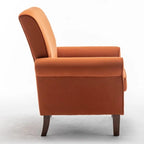 Classic Velvet Armchair with Solid Wood Frame