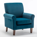 Classic Velvet Armchair with Solid Wood Frame