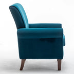 Classic Velvet Armchair with Solid Wood Frame