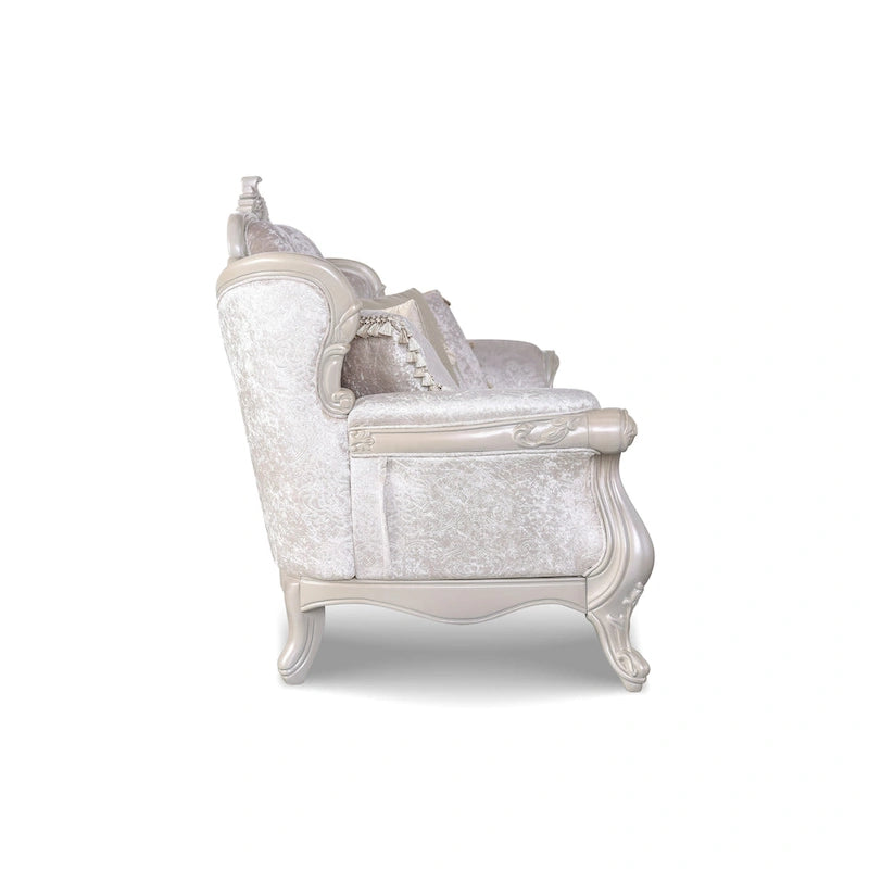Traditionelles 2-Sitzer-Sofa mit Knopfheftung an der Rückenlehne und Dekokissen