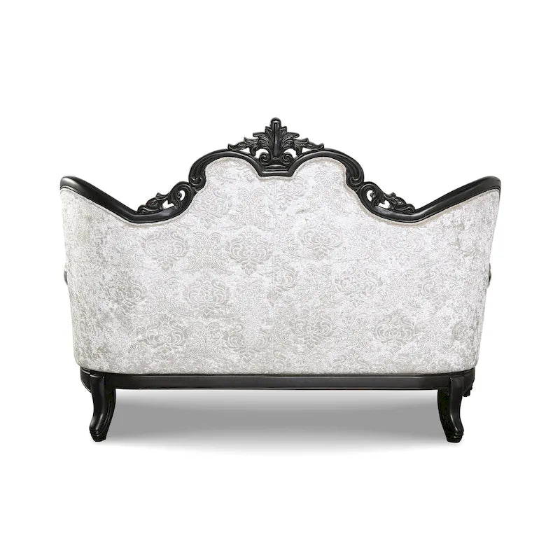 Traditionelles 2-Sitzer-Sofa mit Knopfheftung an der Rückenlehne und Dekokissen