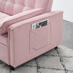 Corduroy Sofa Bed with Adjustable Back