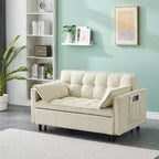 Corduroy Sofa Bed with Adjustable Back