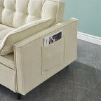 Corduroy Sofa Bed with Adjustable Back