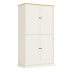 Freestanding Kitchen Pantry Cabinet with 2 Drawers, 2 Adjustable Shelves & 8 Door Shelves, 40.2x20x71.3 Inch