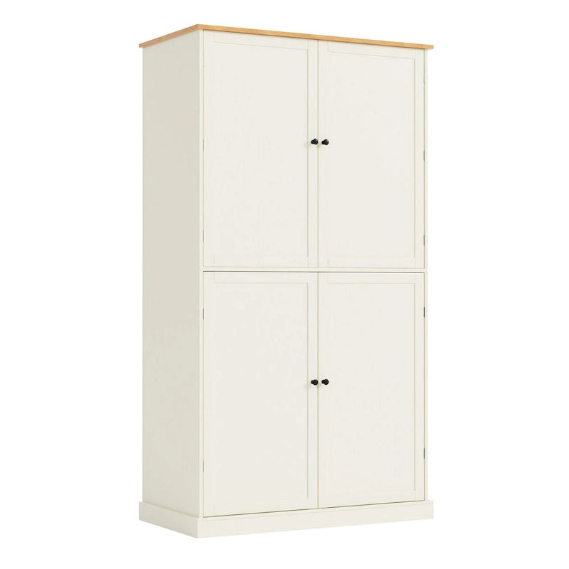 Freestanding Kitchen Pantry Cabinet with 2 Drawers, 2 Adjustable Shelves & 8 Door Shelves, 40.2x20x71.3 Inch