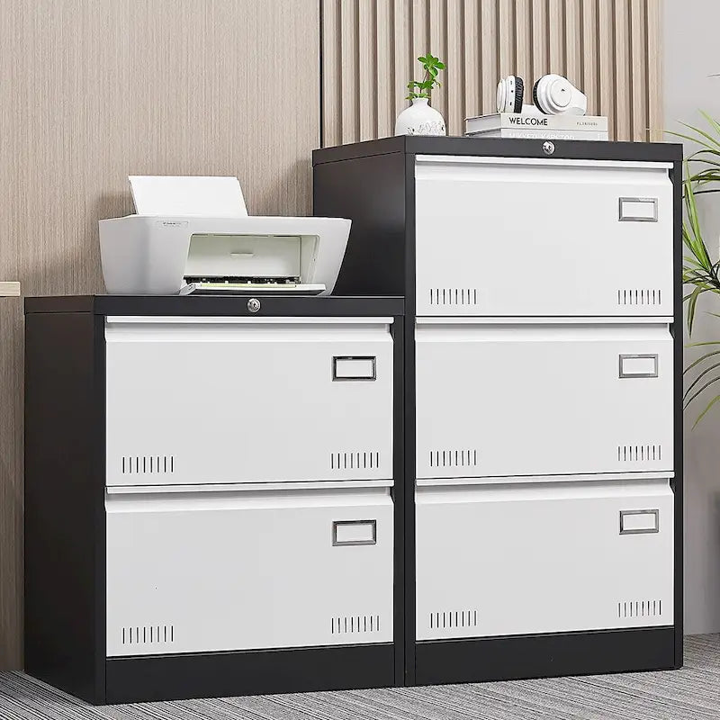 Metall-Aktenschrank mit 3 Schubladen und Schloss